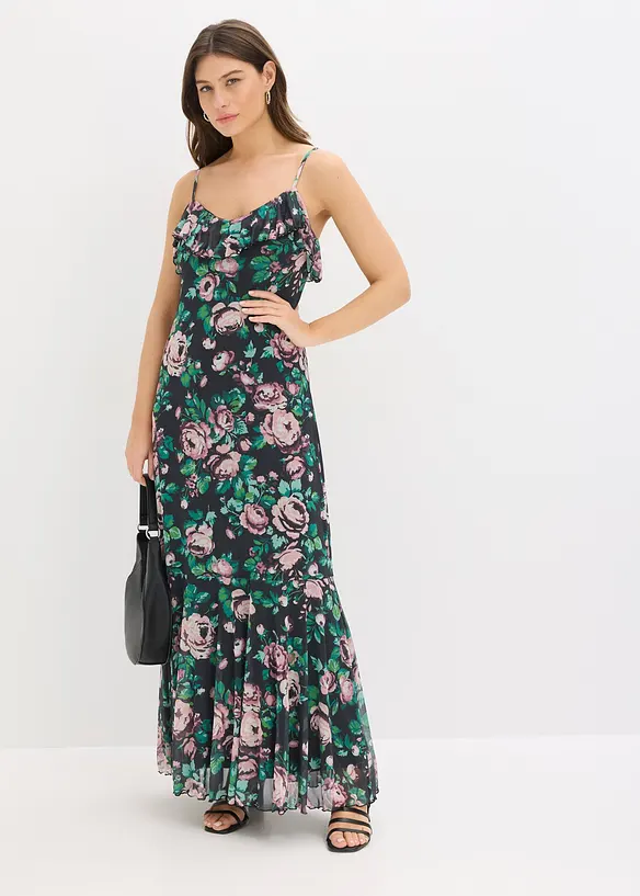 Abito con spalline in mesh morbido, bonprix