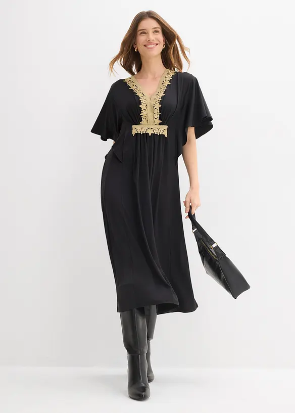 Abito midi con pizzo, bonprix