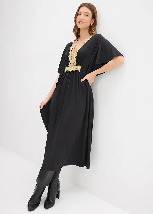 Abito midi con pizzo, bonprix