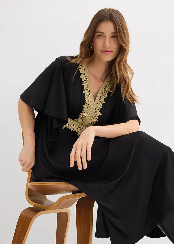 Abito midi con pizzo, bonprix