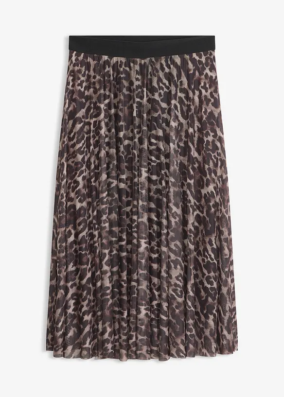 Gonna midi svasata con mesh, bonprix