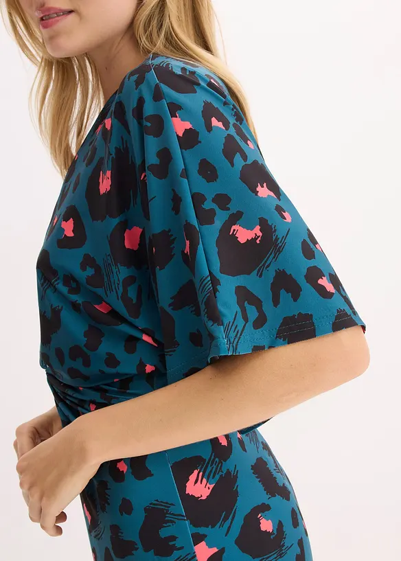 Abito midi in mesh che valorizza la silhouette, bonprix