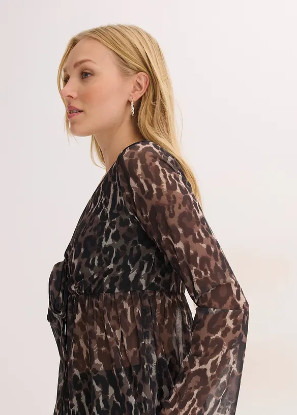 Blusa in mesh che valorizza la silhouette, bonprix