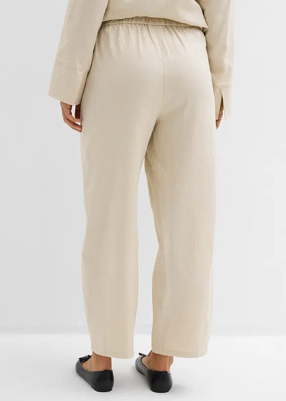 Pantaloni barrel in misto lino leggero, bonprix