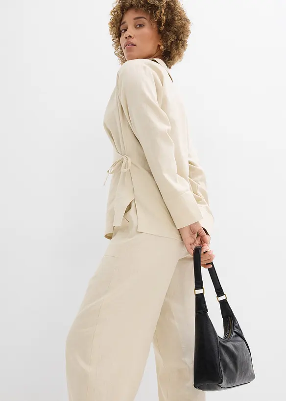 Pantaloni barrel in misto lino leggero, bonprix