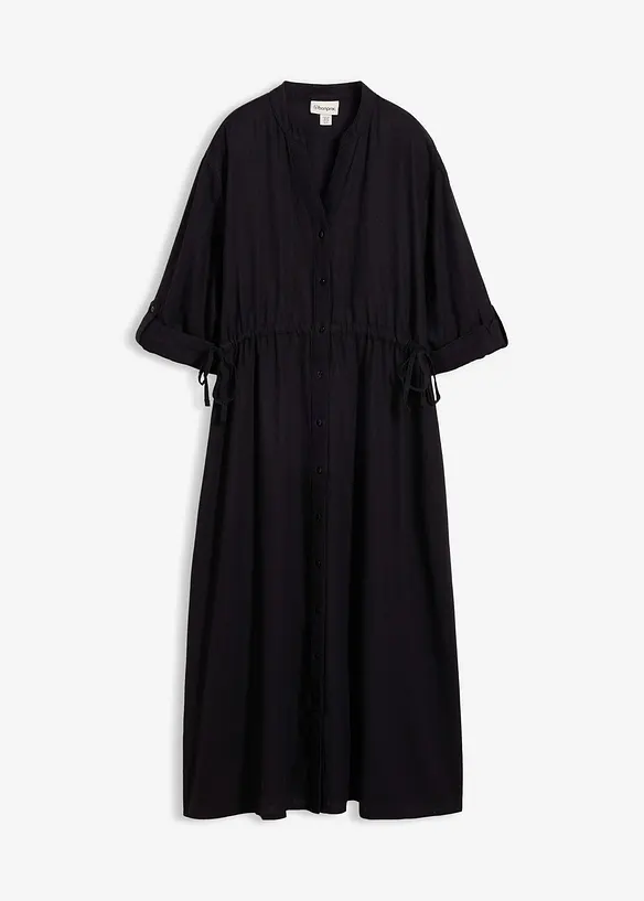 Abito midi in misto lino, bonprix