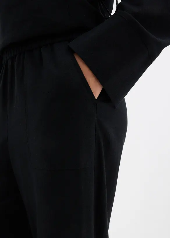 Pantaloni barrel in misto lino leggero, bonprix