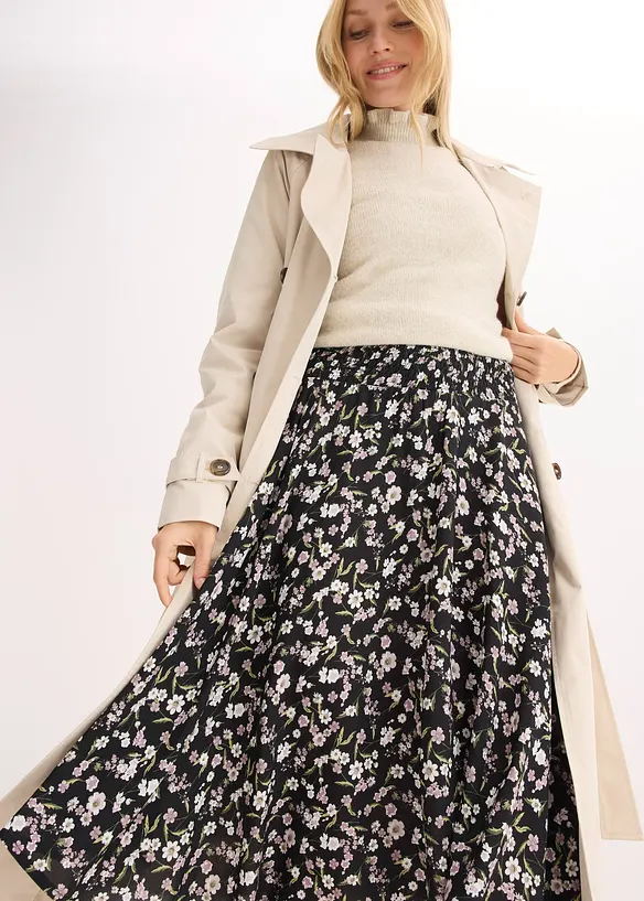 Gonna midi in pura viscosa, bonprix