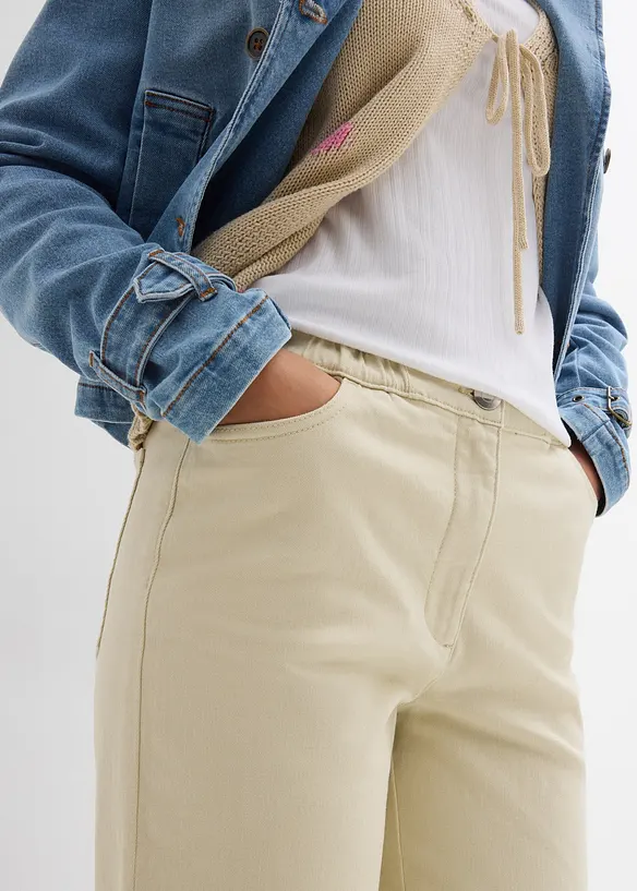 Pantaloni a palazzo con cinta comoda, vita alta, bonprix