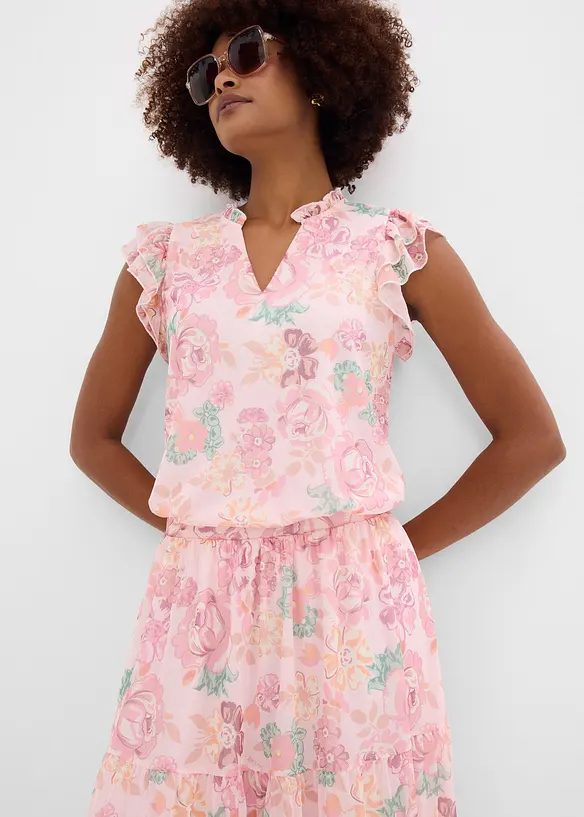 Gonna lunga in mesh morbido, bonprix