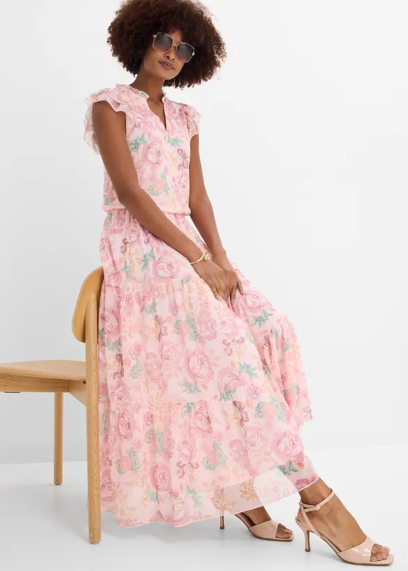 Gonna lunga in mesh morbido, bonprix