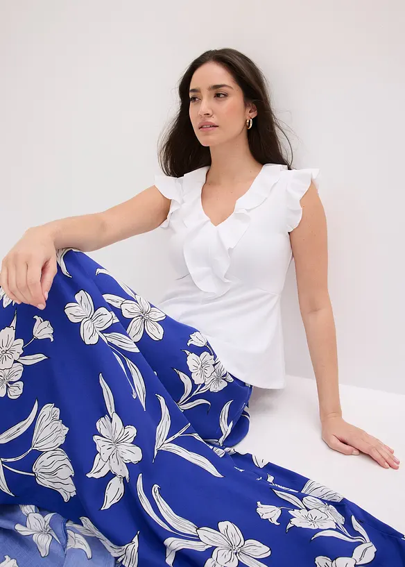 Maglia con volant, bonprix