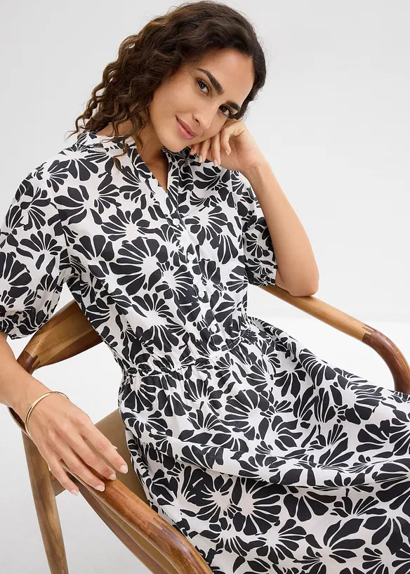 Abito tunica largo in puro cotone, bonprix