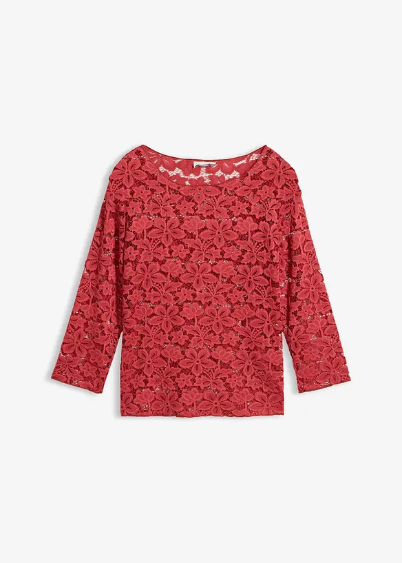 Maglia sciancrata in pizzo, bonprix