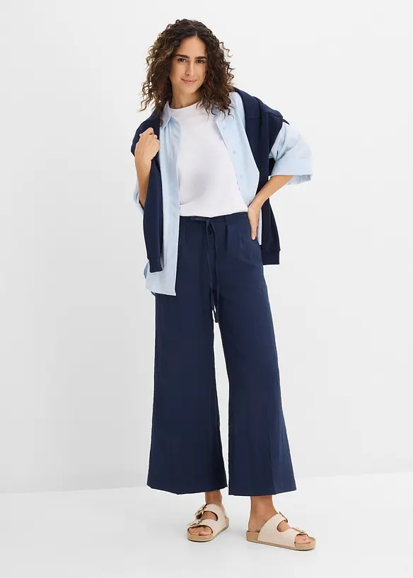 Pantaloni culotte in misto viscosa fluente, bonprix