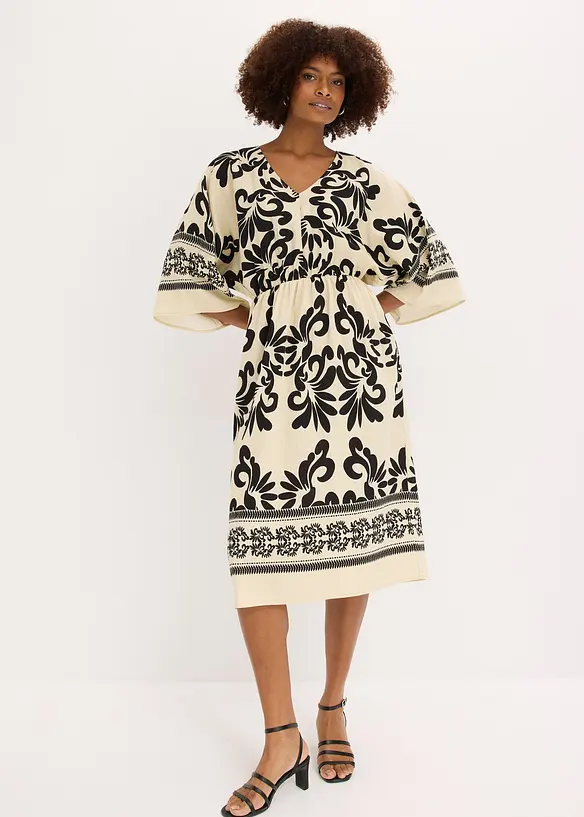 Abito midi in misto viscosa fluente, bonprix