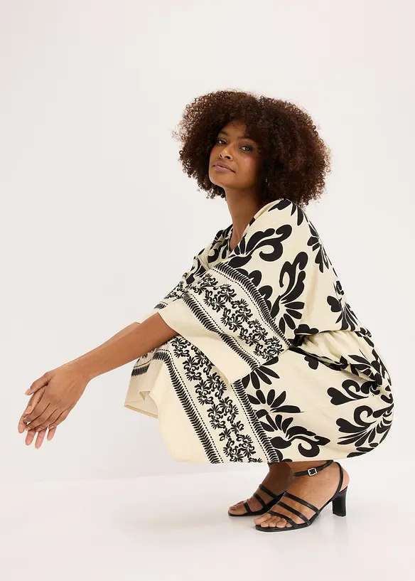 Abito midi in misto viscosa fluente, bonprix