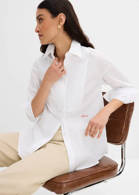 Camicia con piccolo ricamo, bonprix