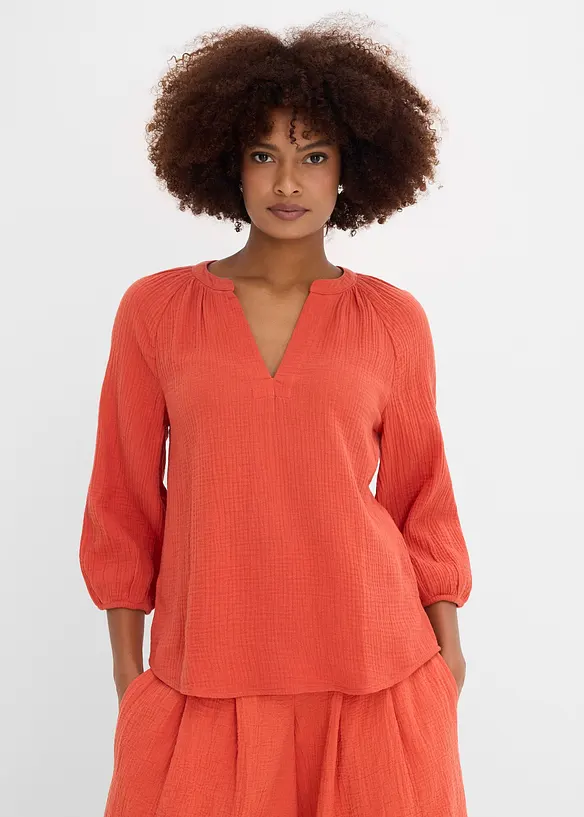 Blusa oversize in mussola, bonprix