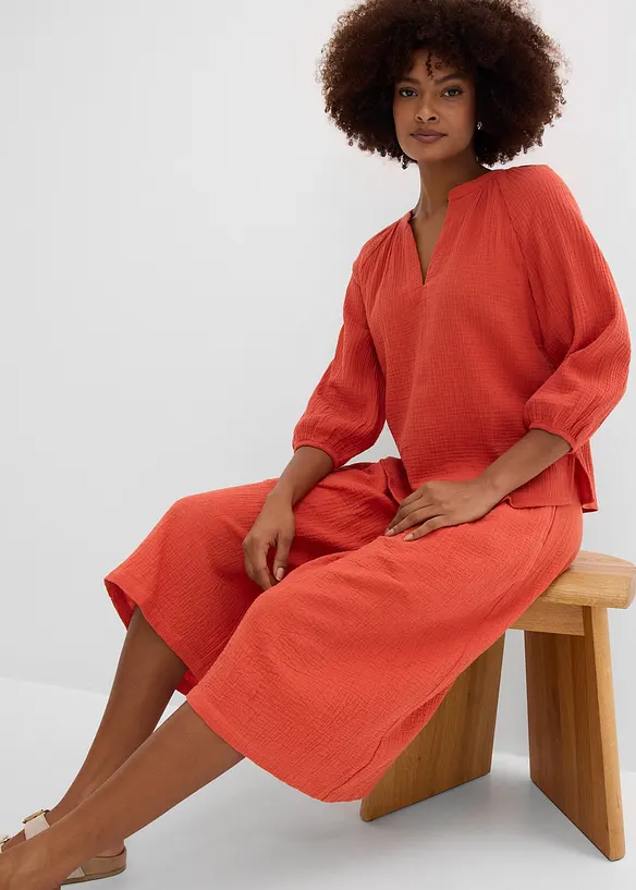 Blusa oversize in mussola, bonprix