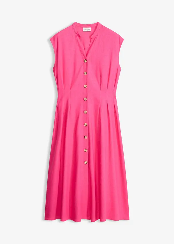 Abito midi in misto lino leggero, bonprix