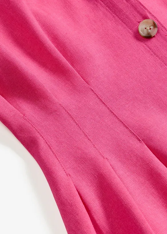 Abito midi in misto lino leggero, bonprix