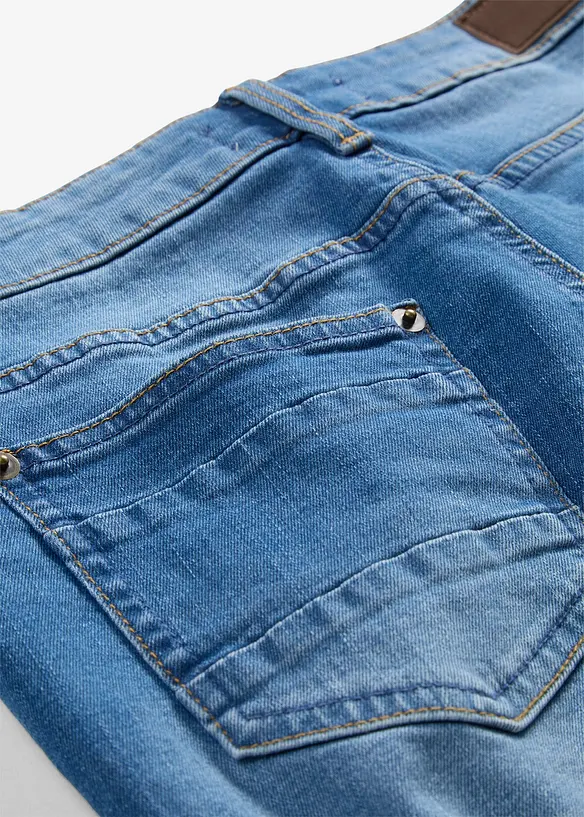 Bermuda in jeans straight, a vita media, bonprix