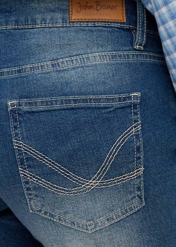 Shorts di jeans slim fit, vita media (pacco da 2), bonprix