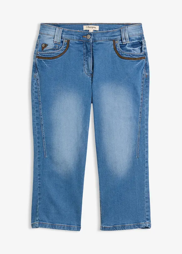 Jeans capri slim fit, vita media, bonprix