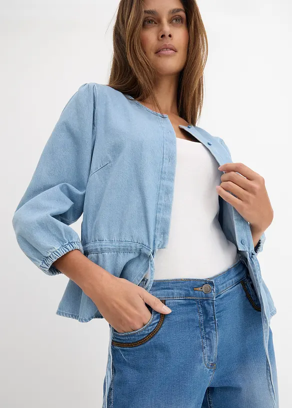 Jeans capri slim fit, vita media, bonprix