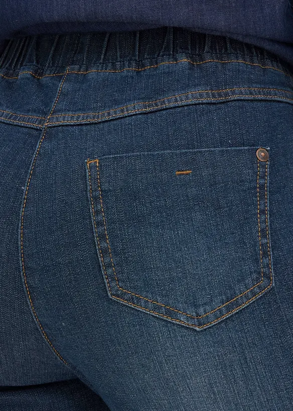 Jeans in cotone slim fit,  vita media, bonprix