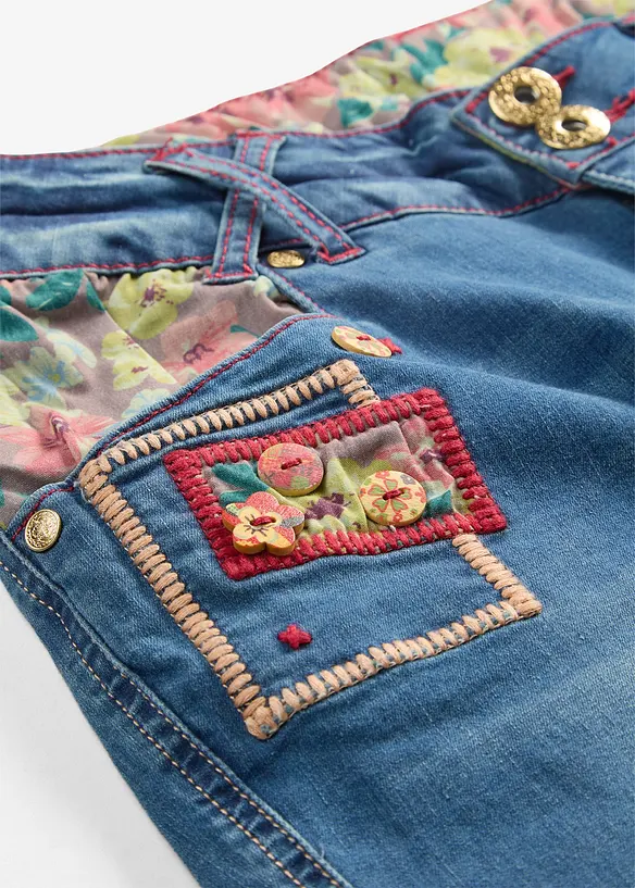 Bermuda in jeans, vita media, bonprix