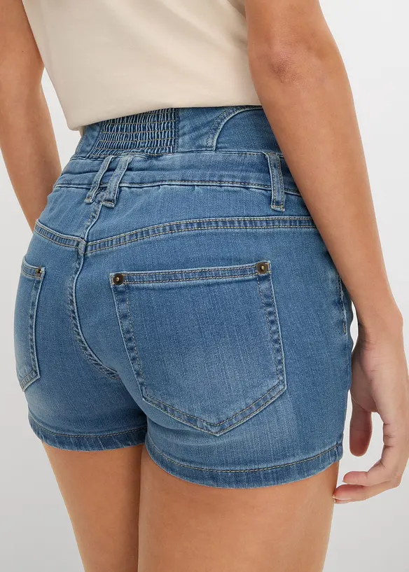 Shorts di jeans a vita alta, bonprix
