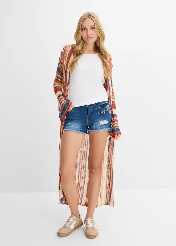 Shorts di jeans con ricamo, bonprix