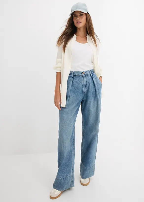 Jeans wide leg, vita alta, bonprix