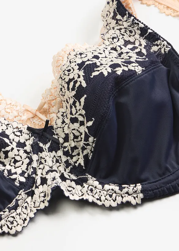 Reggiseno con ferretto e pizzo delicato (pacco da 2), bonprix