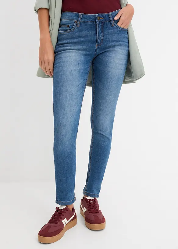 Jeans skinny elasticizzati, vita media, bonprix