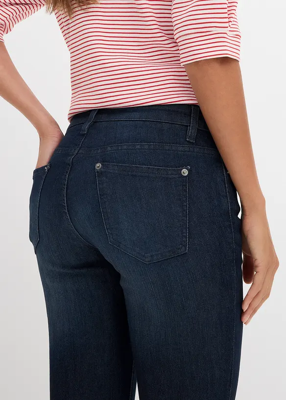 Jeans bootcut elasticizzati, vita media, bonprix