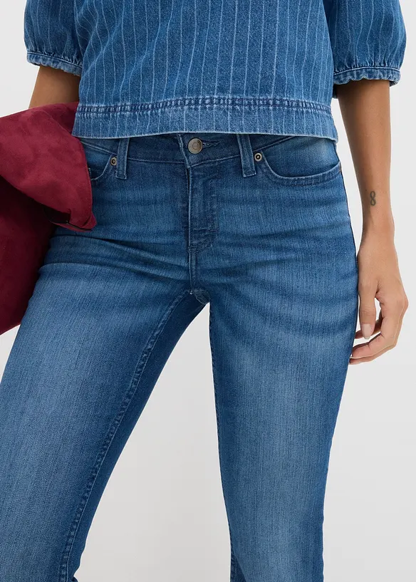 Jeans bootcut elasticizzati, vita media, bonprix