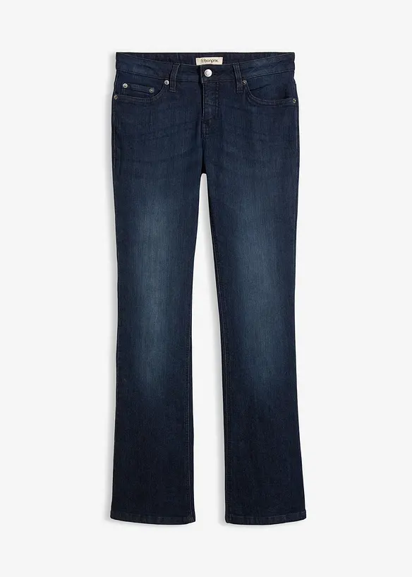 Jeans bootcut elasticizzati, vita media, bonprix