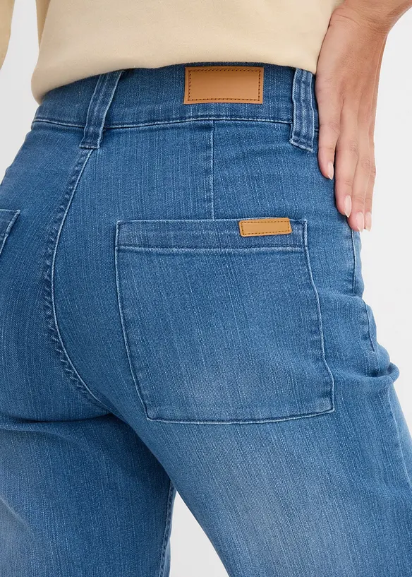 Jeans elasticizzati straight, vita alta, bonprix