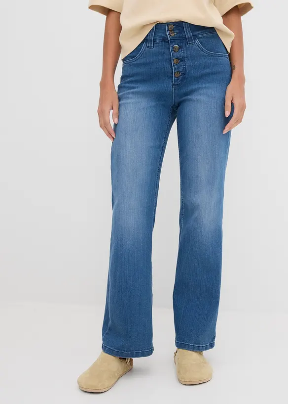 Jeans elasticizzati straight, vita alta, bonprix
