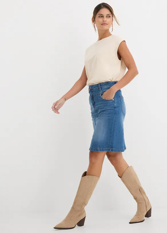 Gonna di jeans elasticizzata, bonprix