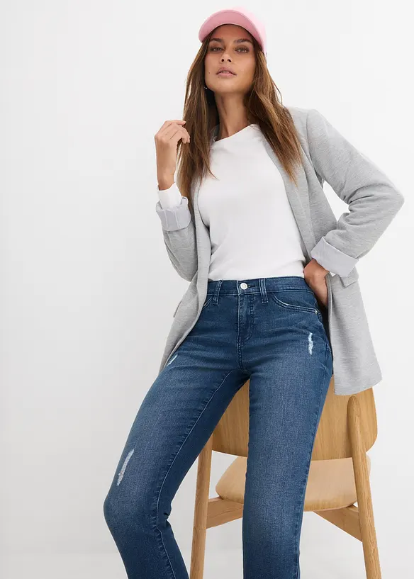 Jeans skinny cropped, vita media, bonprix