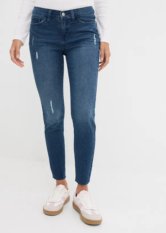 Jeans skinny cropped, vita media, bonprix