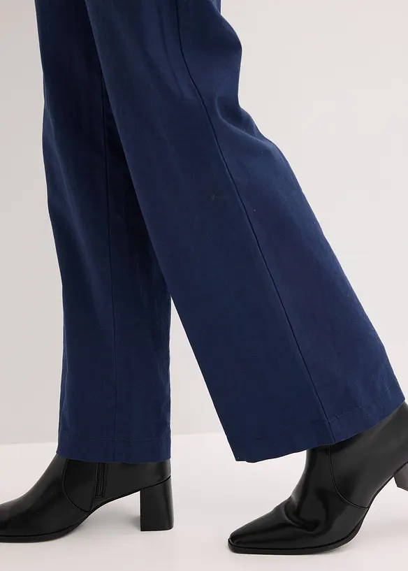 Pantaloni in tessuto misto lino e cotone, bonprix