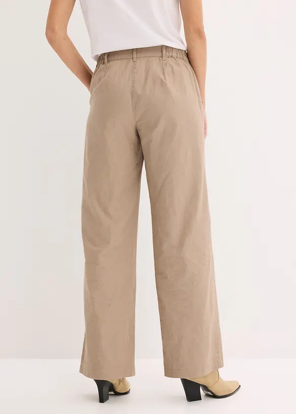 Pantaloni in tessuto misto lino e cotone, bonprix