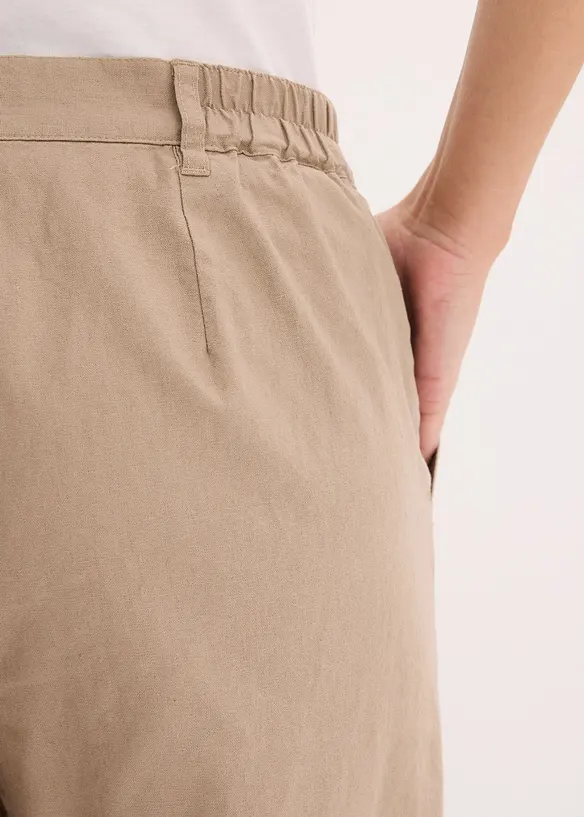 Pantaloni in tessuto misto lino e cotone, bonprix