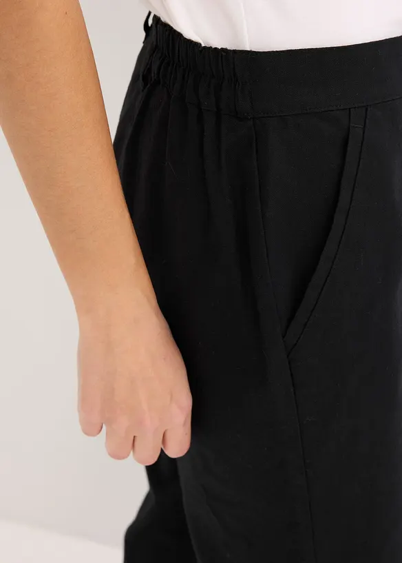 Pantaloni in tessuto misto lino e cotone, bonprix