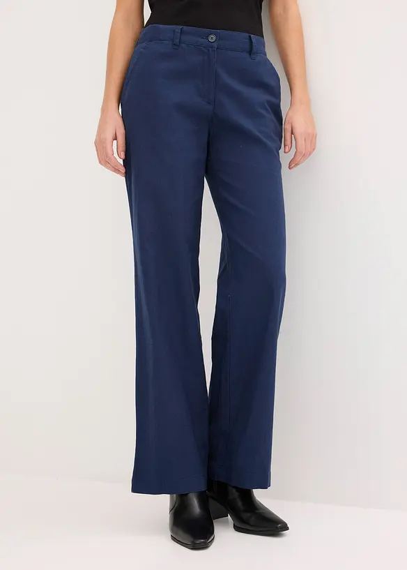 Pantaloni in tessuto misto lino e cotone, bonprix